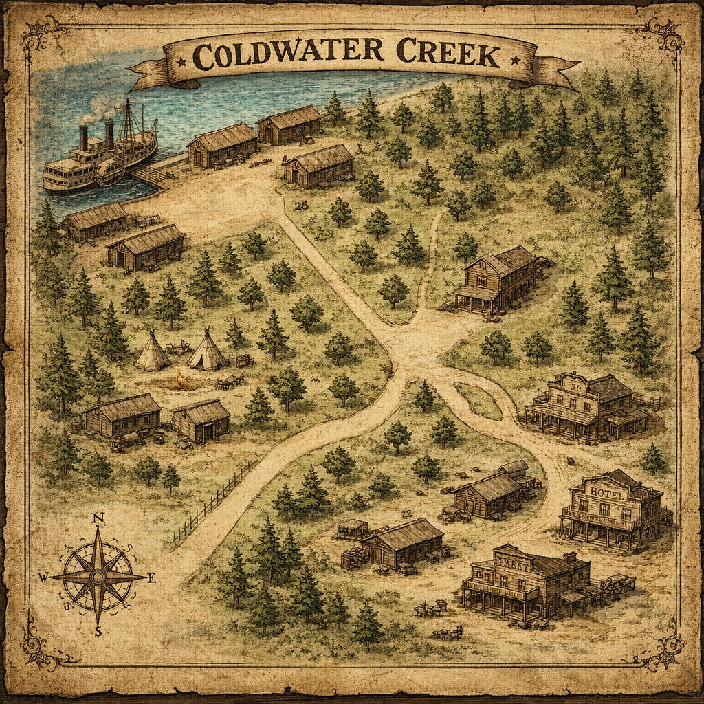 Carte détaillée de Coldwater Creek